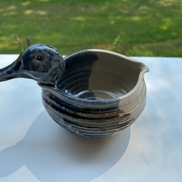 #7772 DUCK HEAD GRAVY SERVER CHRISTOPHER BRAGG POTTERY DUCK - Picture 1 of 7